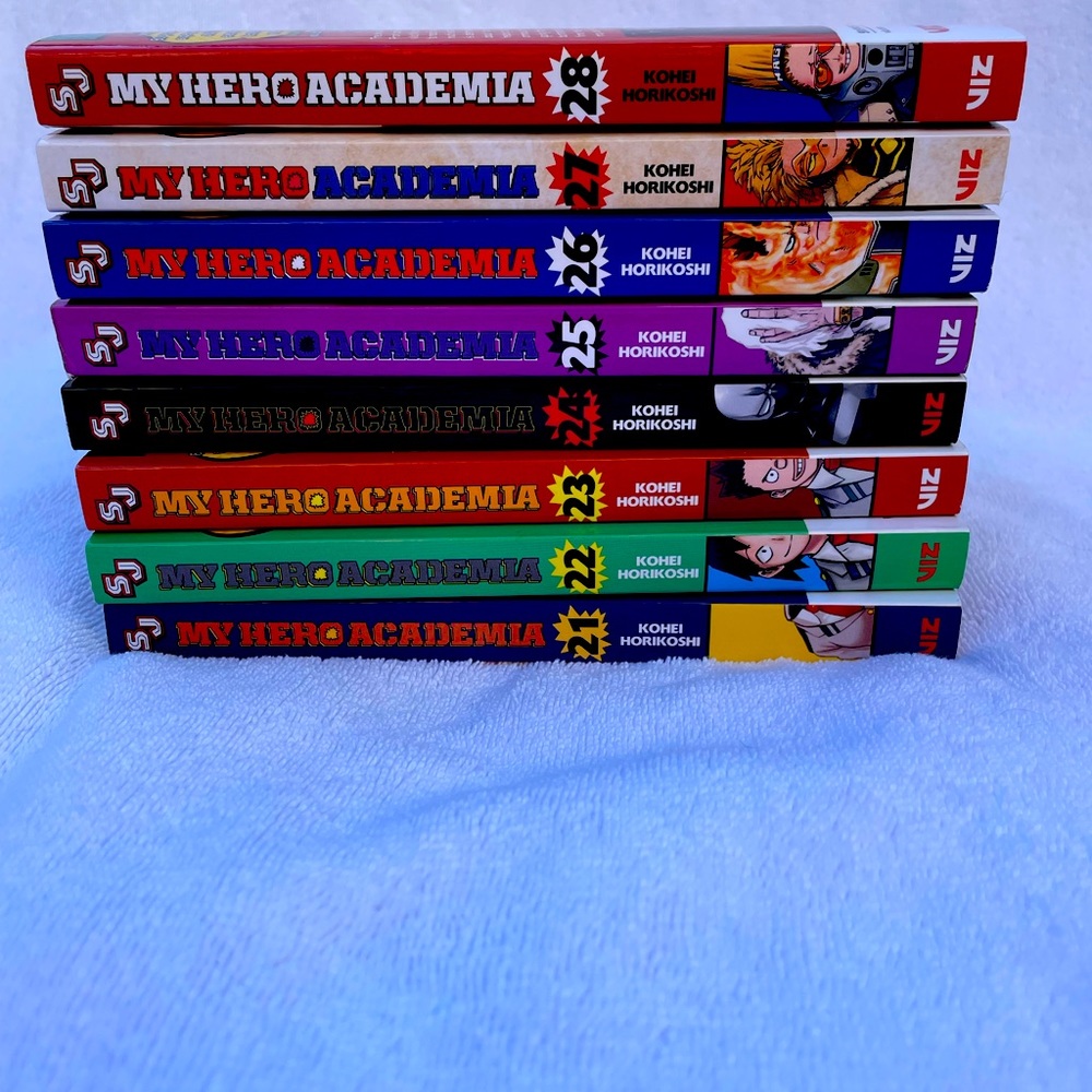 My Hero Academia books 21-28 by Kohei Horikoshi